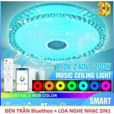 ĐÈN ỐP TRẦN NHÀ SÁNG NHIỀU MÀU SẮC CỰC ĐẸP CÓ LOA NGHE NHẠC KẾT NỐI BLUETOOTH ĐIỀU KHIỂN TỪ XA THÔNG MINH MẪU MỚI
