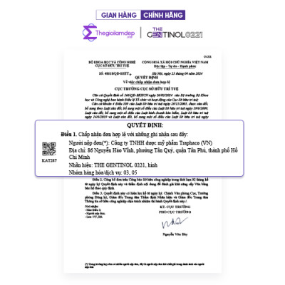 Combo kem dưỡng sáng mờ thâm cho da dầu mụn The Gentinol 0221