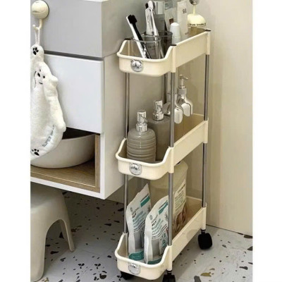 Kệ Nhựa 3 Tầng Để Góc Hẹp, Kệ Để Chai Lọ Có Bánh Xe Siêu Tiện Lợi - HÀNG CHÍNH HÃNG MINIIN