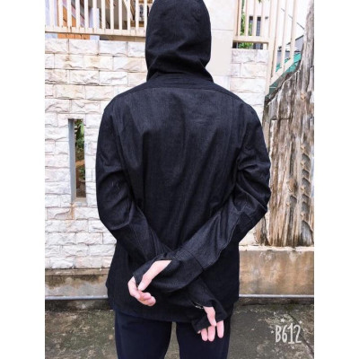 Áo chống nắng bò nam 2 lớp vải jean lót vải kẻ caro dày mát nam tính