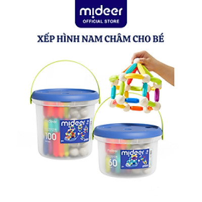 Xếp hình nam châm, lắp ghép cho bé Mideer Rainbow Magnetic Building Stick