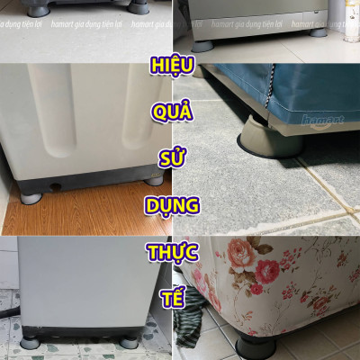 COMBO 4 Đế Kê Chân Máy Giặt Chống Rung Chống Ồn TPU Chân Kê Tủ Lạnh Nội Thất Chịu Tải Lớn Tiện Lợi