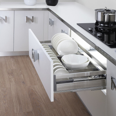 Giá đựng xoong nồi bát đĩa (Kệ bát đĩa Inox 304 thương hiệu Gerari hộp lắp thùng/cánh)