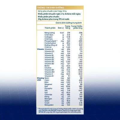 Combo 2 TPBS Anlene TOTAL 10 800g/lon - Tặng 1 lon Anlene Total 10 400g