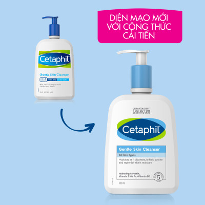 Sữa rửa mặt làm sạch dịu nhẹ không xà phòng Cetaphil Gentle Skin Cleanser 500ml