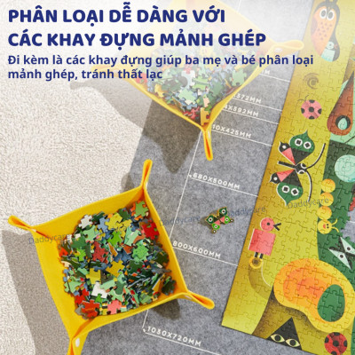 Thảm xếp hình trải sàn Mideer Puzzle Blanket Set, thảm lót nỉ dày dặn