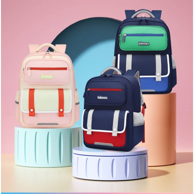 BINBES - BNS-6051L  Balo học sinh Cấp 1 siêu nhẹ, chống gù, chống thấm nước(KT 39x29x15cm), cặp sách học sinh chính hãng