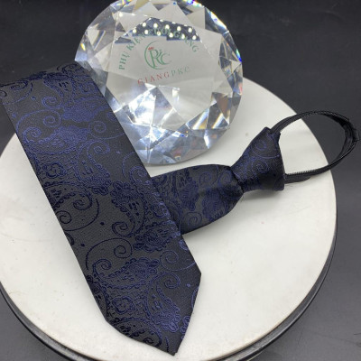 Cà Vạt Nam GiangpkcThắt Sẵn, Dây Kéo, Bản nhỏ 6cm công sở Vải Silk Lụa 100%, 3 Lớp mẫu mới tháng 7-2021