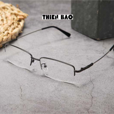 Kính lão thị, viễn thị nửa viền KVM367Đ  NAM NỮ xẻ cước cực đẹp, càng TITANIUM siêu dẻo chuẩn độ Nhật bản loại I