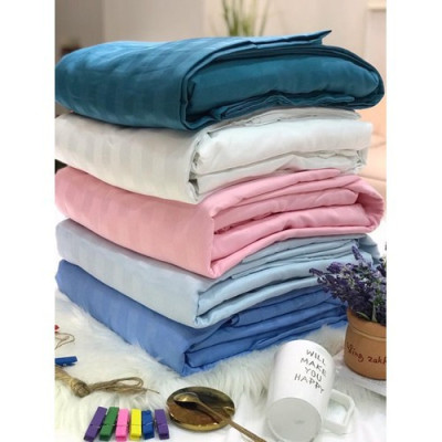 Bộ vỏ chăn ga gối cotton 3F kẻ sọc LIDACO vải dày mát nhiều mẫu lựa chọn