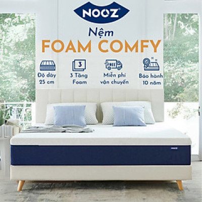 Nệm Foam Comfy NOOZ Home Goods Mattress Tiêu Chuẩn CertiPUR-US Ruột Đệm Cao Su Non Hỗ Trợ Nâng Đỡ Vỏ Đệm Tencel