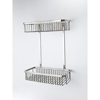 Giỏ để đồ 2 tầng chữ nhật tiện lợi inox 304 cao cấp Hiwin Y-207S kích thước 265*125*340