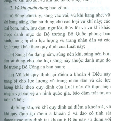 Luật Quản Lý, Sử Dụng Vu Khí, Vật Liệu Nổ Và Công Cụ Hỗ Trợ Năm 2024