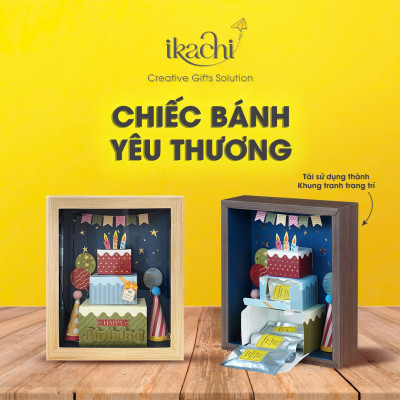 Hộp quà tặng sinh nhật - Chiếc bánh yêu thương - Hộp quà sinh nhật cao cấp tặng bạn bè, người thân