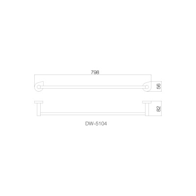 Thanh treo khăn 75cm - INOX SUS 304 DW-5104-75