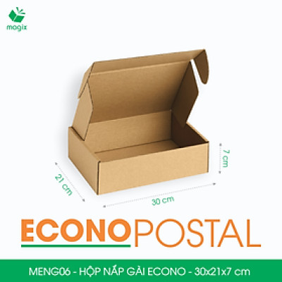 MENG06 - 30x21x7 cm - 20 Hộp carton nắp gài đóng hàng giá rẻ, hộp gói hàng, hộp quà thời trang