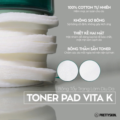Toner Pad Vita K-Cica Peeling & Repairing Pad Pretty Skin Hàn Quốc 80 miếng