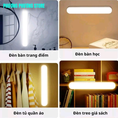 Đèn Đọc Sách tích điện 4 nấc sáng Đa chức năng Nhiều chế độ cảm ứng 1 chạm có Điều khiển từ xa và Hẹn giờ Dán Tường Led Nam Châm Bàn Trang Điểm Gắn Gương