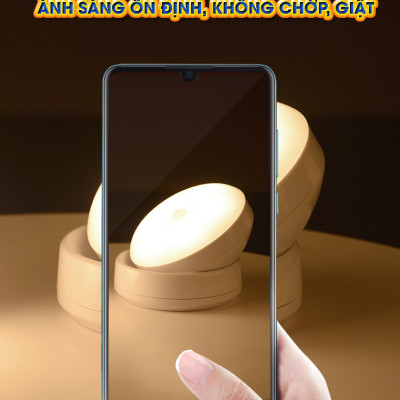 Đèn LED cảm ứng, cảm biến thông minh không dây, Pin sạc, nhận diện người có nam châm gắn tường xoay 360 độ làm đèn học, cho phòng ngủ, nhà vệ sinh, cho tủ quần áo, cầu thang, ban công, hành lang - MH2011