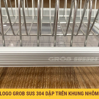 Giá để bát đĩa trong tủ bếp 2 tầng inox 304 vĩnh viễn không han gỉ thương hiệu Grob