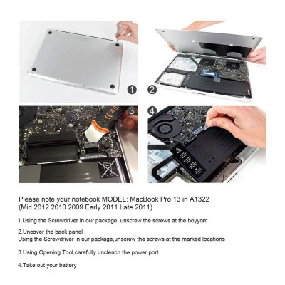 Pin Tương Thích Cho Macbook Pro 13 Inch A1278 A1322 Mid 2009 2010 Early 2011 2012 TEEEMO PC Hàng Nhập Khẩu New Seal