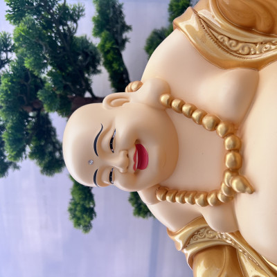 Tượng Phật Di Lặc cao 25cm Cầm ngân lượng