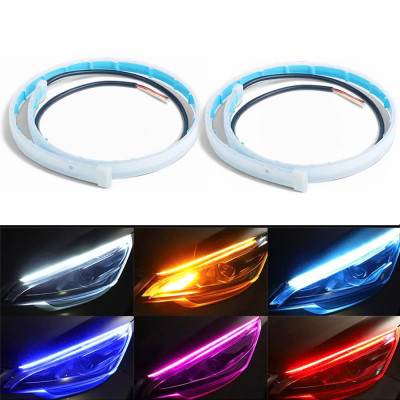 Đèn Mí Audi Cho Xe Máy & Ô Tô - Combo 2 Dây Led DC 12V Dài 60cm, Hiệu Ứng Demi Gạch & Xi Nhan Chạy Đuổi