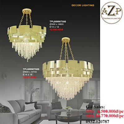 ĐÈN THẢ TRẦN PHA LÊ / ĐÈN THÔNG TẦNG TRANG TRÍ PHÒNG KHÁCH / PHÒNG NGỦ / CẦU THANG / KHÔNG GIAN SANG TRỌNG AZP-88990 phong cách đương đại, hàng nhập khẩu AZP