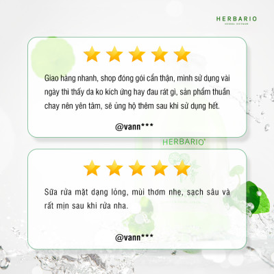 Bộ 3 rau má & diếp cá Herbario da mụn Thuần Chay: Nước tẩy trang 300ml + Sữa rửa măt 200ml + Xịt khoáng 100ml