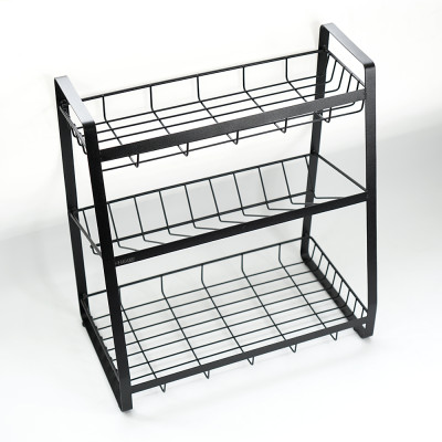 Kệ đựng gia vị chai lọ nhà bếp 3 tầng sơn đen Hobby home decor 3TD