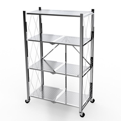 [Chính hãng Qui Phúc] Kệ xếp inox đa năng cao cấp OHAWA 4 tầng, có bánh xe di chuyển tiện lợi