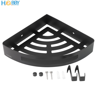 Kệ góc màu đen Inox 304 Hobby Home Decor KG3 khoan hoặc dán tường