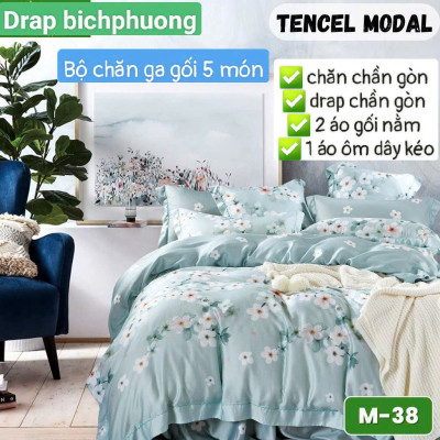 Bộ Chăn Ga Gối Tencel Modal Cao Cấp/ Chất Liệu Siêu Mềm Mịn Mát An Toàn Với Mọi Làn Da.