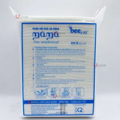 Combo 10 bịch khăn vải khô đa năng Mama (bịch 240 tờ)