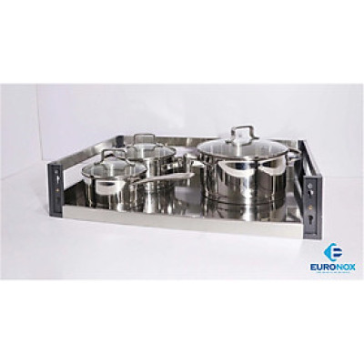 GIÁ XOONG NỒI INOX ĐÁY ĐẶC GẮN CÁNH - Stainless Steel Pull-Out Basket for Pot/Pan with Solid Base and Wings attached