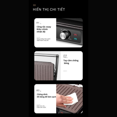 Máy kẹp nướng đa năng công suất cao 2000W SOKANY SK-230 nướng bánh mì, thịt, hotdog nhanh chín - HÀNG CHÍNH HÃNG