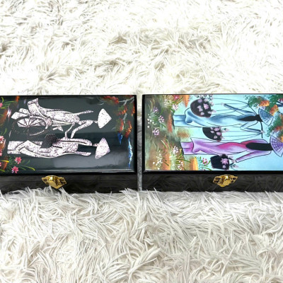Hộp nữ trang Sơn Mài Cao Cấp 12x20x6 cm đựng đồ trang sức, vật dụng nhỏ xinh, trang trí, quà tặng ý nghĩa