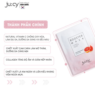 Combo 10 Mặt nạ dưỡng trắng căng bóng da Hàn Quốc Ju:cy Booster Mask 