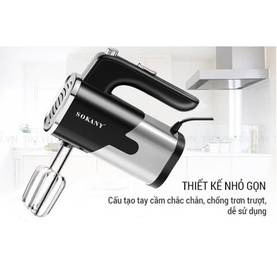 Máy Đánh Trứng Sokany SK-6621 Công Suất 800W, 5 Cấp Độ - Tặng 4 Que Đánh Trứng, Làm Bánh Inox 304 - HÀNG CHÍNH HÃNG - DELIYA