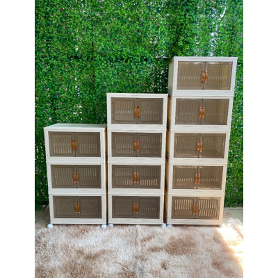 Tủ nhựa đa năng Gấp gọn Tiện Lợi, Tủ Để Đồ Bánh Xe Xoay 360 Độ - Hàng cao cấp