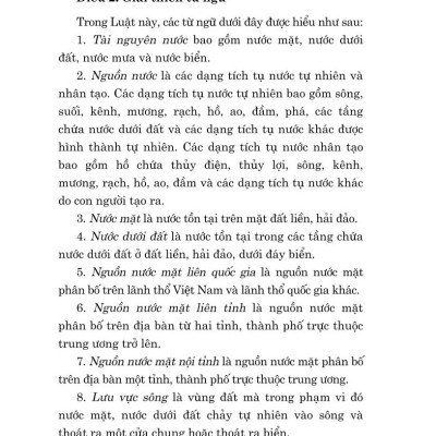 Luật tài nguyên nước ( bản in 2024)