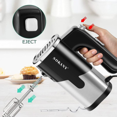 Máy đánh trứng cầm tay SOKANY 800W có 5 tốc độ điều chỉnh chuyên dụng SK-6621- Hàng chính hãng