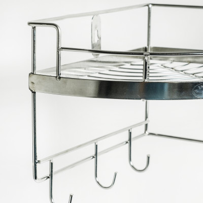 Kệ góc phòng tắm treo tường inox cao cấp sus304 không gỉ sét 1 tầng (có kệ xà phòng)(có nhiều kích thước)