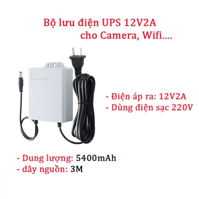 Nguồn Pin Dự Phòng Modem Wifi Camera 12V - 2A Loại Tốt: Giải Pháp Wifi Không Ngừng Khi Mất Điện