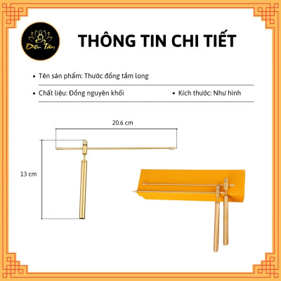 Thước Tầm Long Bằng Đồng Cao Cấp, Gậy Tầm Long Mạch Đũa Tầm Long Dạng Gập Đo Lường Hướng Tốt Phong Thủy