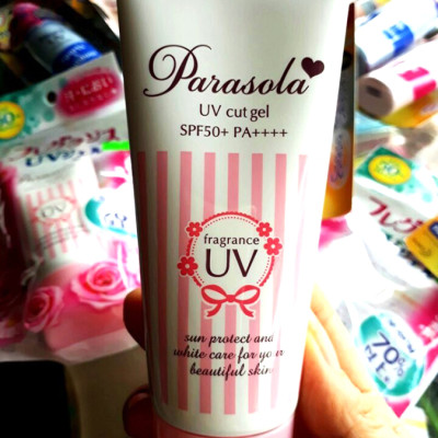 Kem chống nắng Parasola UV cut gel SPF50+ Nhật Bản 90ml + Móc khóa