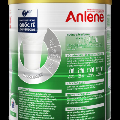 Bao bì mới - Sữa Bột Anlene Hương Vanilla (Hộp Thiếc 800g)