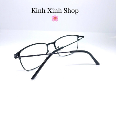 Kính mắt vuông kim loại Korea tăm mảnh tròng chống ánh sáng xanh uv (Nhiều màu)