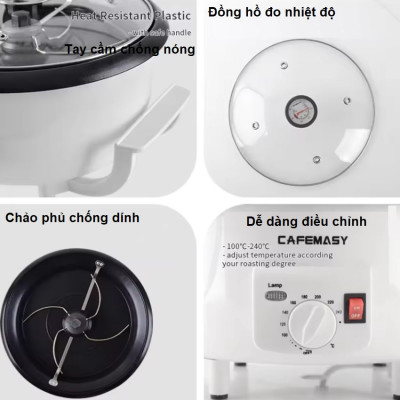 Máy rang hạt các loại hạt tự động, thương hiệu Mỹ cao cấp Cafemasy SCR-300. HÀNG CHÍNH HÃNG