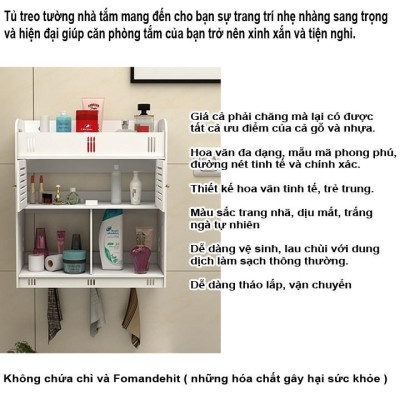 Tủ nhà tắm chống thấm nước TNT05 - Kệ lắp ráp treo tường nhà tắm